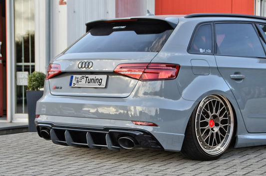Gefräster Heckansatz Audi RS3, 8V, Facelift Bj.: 2017 - Schwarz Matt