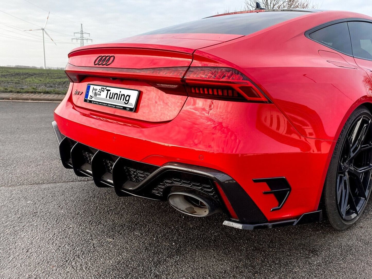 Gefräster Heckansatz Audi RS7 Typ C8 4K ab Bj.:2019 - Schwarz Matt