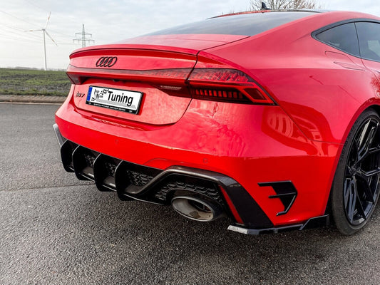 Gefräster Heckansatz Audi RS7 Typ C8 4K ab Bj.:2019 - Schwarz Matt