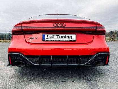 Gefräster Heckansatz Audi RS7 Typ C8 4K ab Bj.:2019 - Schwarz Matt