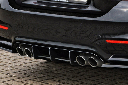 Gefräster Heckansatz BMW M3, F80 Bj.: 09/2014- Schwarz Matt