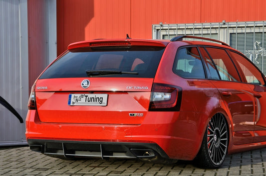 Gefräster Heckansatz Skoda Octavia RS 5E ab Bj.: 2016- Schwarz Matt
