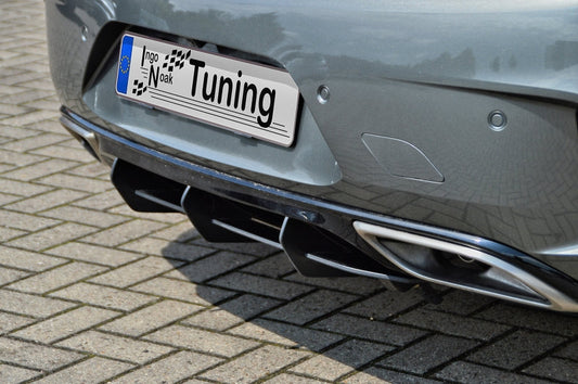 Gefräste Finnen für OPC Heckstoßstange Opel Insignia B GSI Schwarz Matt