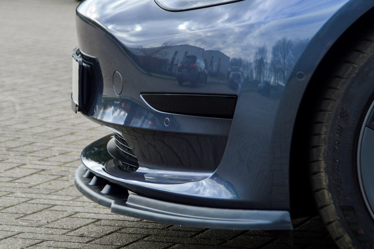 CUP Frontspoilerlippe ABS Tesla Model 3 + Performance Bj.:2017- Schwarz Glanz