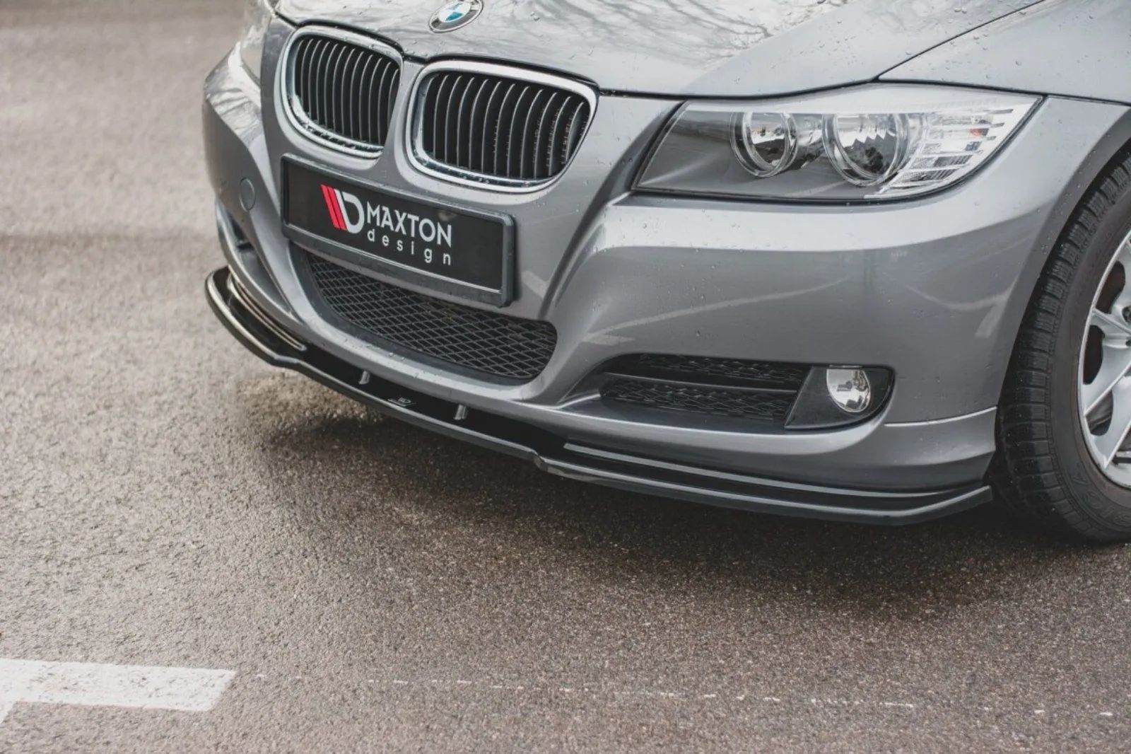 Maxton Front Ansatz V.2 für BMW 3er E90/E91 Facelift 08-12 schwarz matt