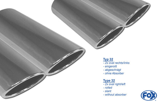 Mercedes E-Klasse W211 Endschalldämpfer rechts/links - 2x88x74 Typ 32 rechts/links