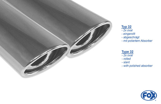 BMW E60/E61 535d Endschalldämpfer - 2x88x74 Typ 33