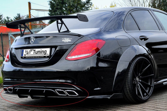 Heckansatz Mercedes Benz C63 AMG, W205 Ab Bj.: 2015- Schwarz Matt
