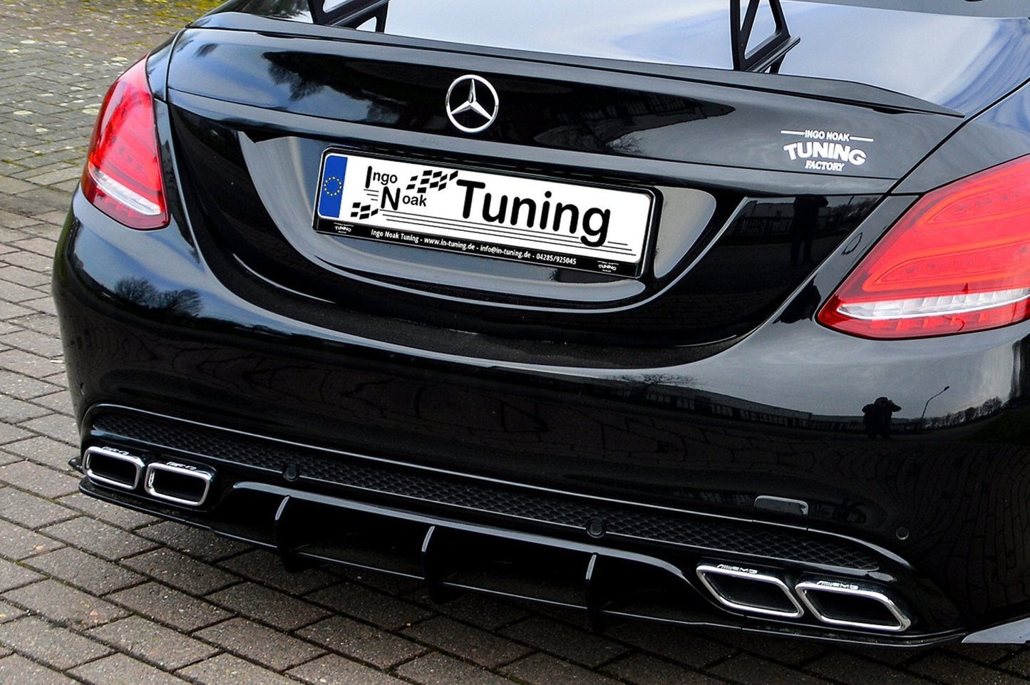 Heckansatz Mercedes Benz C63 AMG, W205 Ab Bj.: 2015- Schwarz Matt