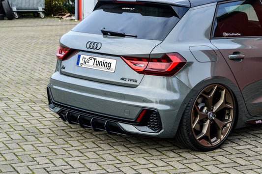 Gefräster Heckansatz Audi A1 (GB) ab Bj.2018- Schwarz Matt