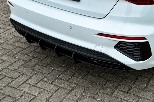 Gefräster Heckansatz Audi A3, 8Y Ab Bj.: 2019 - Schwarz Matt