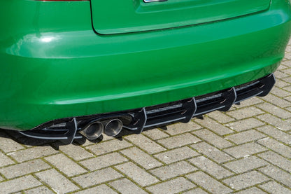 Gefräster Heckansatz Audi A3 8P, 8PA Sportback Facelift Schwarz Matt