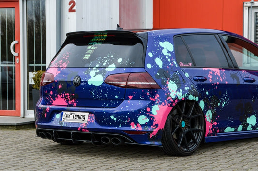 Gefräster Heckansatz Volkswagen Golf 7 R Bj.: 2013-2017 Schwarz Matt