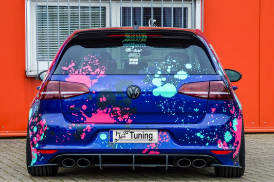 Gefräster Heckansatz Volkswagen Golf 7 R Bj.: 2013-2017 Schwarz Matt
