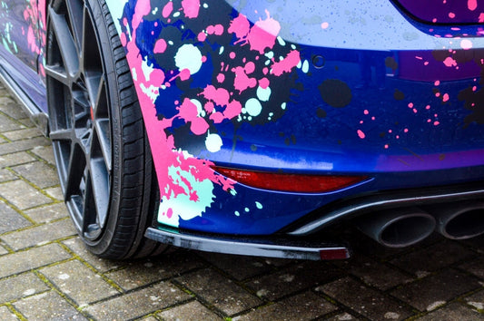 Heckansatz L/R Volkswagen Golf 7 R Bj.: 2013-2017 Schwarz Matt