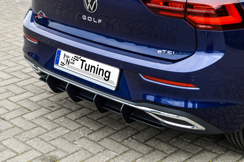 Gefräster Heckansatz Volkswagen Golf 8 ab Bj.: 12/2019- Schwarz Matt