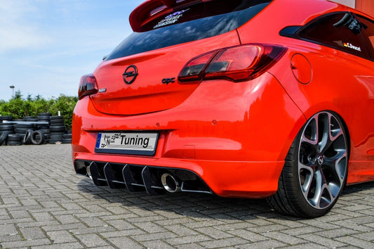 Gefräster Heckansatz Opel Corsa E OPC ab Bj.: 2014-2020 Schwarz Matt