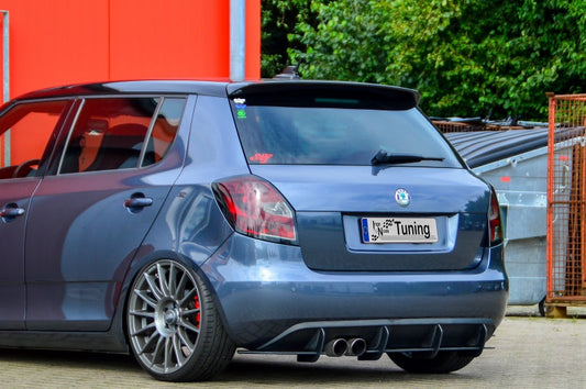 Gefräster Heckansatz Skoda Fabia RS II 5J Bj.: 2010-2014 Schwarz Matt