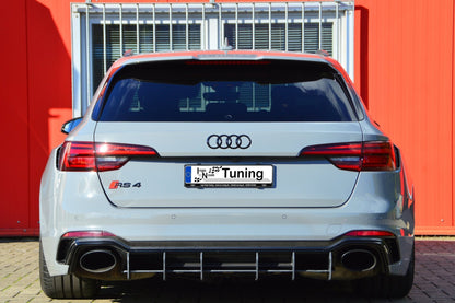 Gefräster Heckansatz Audi RS4, B9, Avant Bj.: 2017-2020 Schwarz Matt
