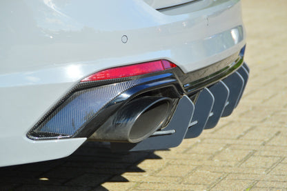 Gefräster Heckansatz Audi RS4, B9, Avant Bj.: 2017-2020 Schwarz Matt