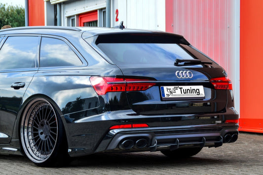 Gefräster Heckansatz Audi A6 + S6 Typ C8, 4K ab Bj.:2018 Schwarz Matt