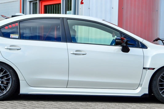 CUP Seitenschwellersatz mit Flaps vorn Subaru Impreza WRX STI (V1 + VAF) Schwarz Matt