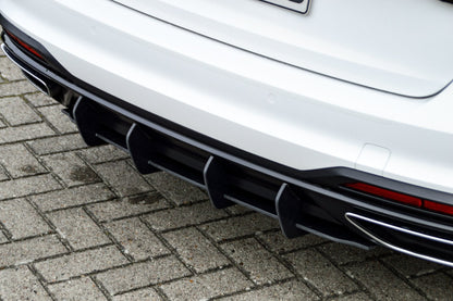 Gefräster Heckansatz Audi A4 Facelift, B9 8W ab Bj.:2019- Schwarz Matt
