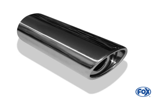 FOX Anschweißendrohr Typ 33 115x85 mm / Länge: 300 mm  - oval / eingerollt / 24,5° abgeschrägt / mit Absorber