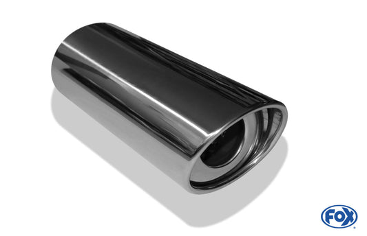 FOX Anschweißendrohr Typ 33 129x106 mm / Länge: 300 mm  - oval / eingerollt / 15° abgeschrägt / mit Absorber