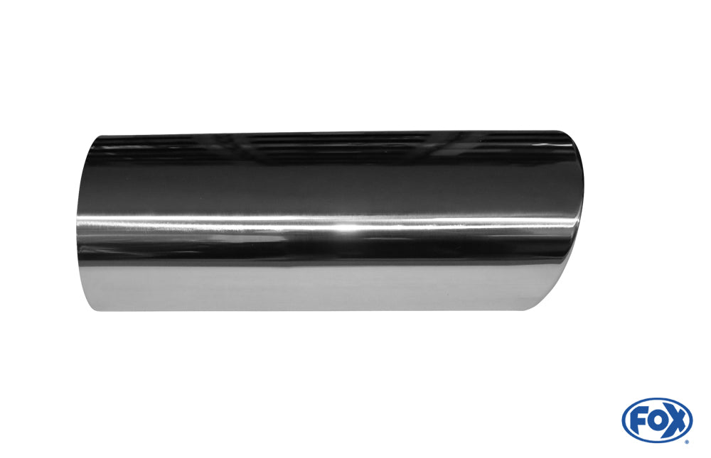 FOX Anschweißendrohr Typ 33 129x106 mm / Länge: 300 mm  - oval / eingerollt / 15° abgeschrägt / mit Absorber