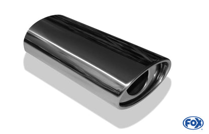 FOX Anschweißendrohr Typ 33 140x90 mm / Länge: 300 mm - oval / eingerollt / 15° abgeschrägt / mit Absorber