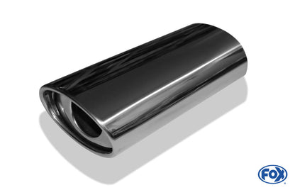 FOX Anschweißendrohr Typ 33 140x90 mm / Länge: 300 mm - oval / eingerollt / 15° abgeschrägt / mit Absorber