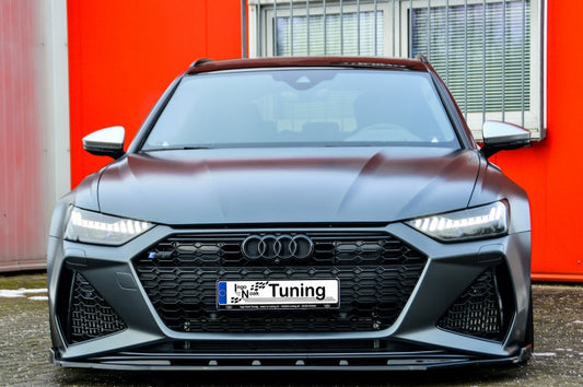 CUP Frontspoilerlippe ABS mit Seitenwing Audi RS6, Typ C8 4K Schwarz Glanz