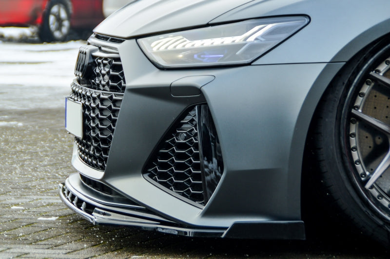 CUP Frontspoilerlippe ABS mit Seitenwing Audi RS6, Typ C8 4K Schwarz Glanz