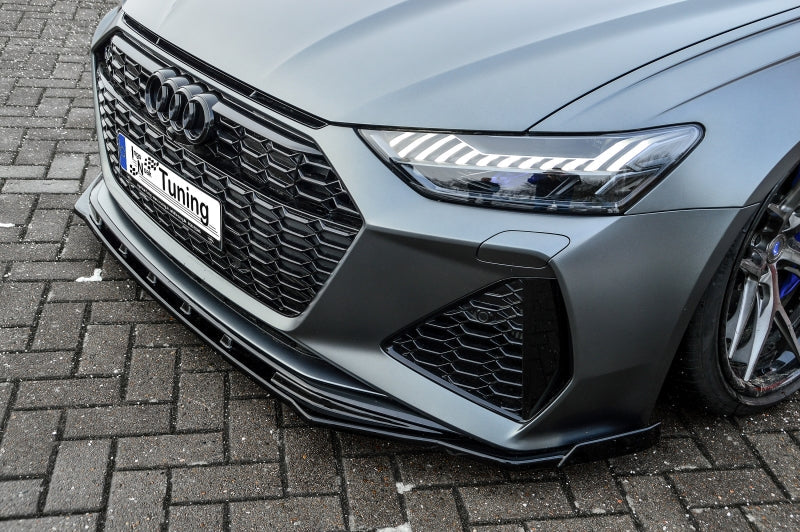 CUP Frontspoilerlippe ABS mit Seitenwing Audi RS6, Typ C8 4K Schwarz Glanz
