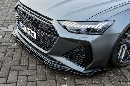 CUP Frontspoilerlippe ABS mit Seitenwing Audi RS6, Typ C8 4K Schwarz Glanz