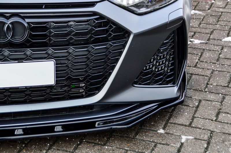 CUP Frontspoilerlippe ABS mit Seitenwing Audi RS6, Typ C8 4K Schwarz Glanz