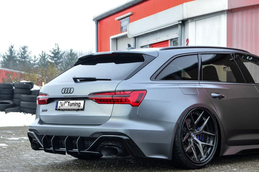 Gefräster Heckansatz Audi RS6, Typ C8 4K ab Bj.:2019 - Schwarz Matt
