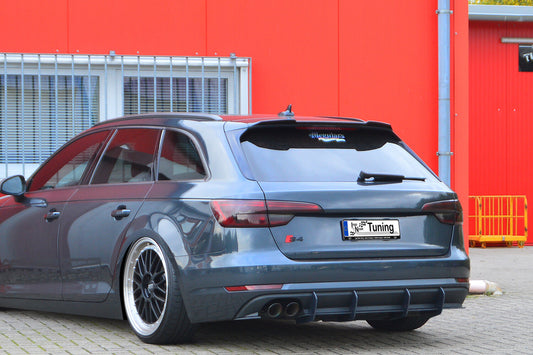 Gefräster Heckansatz Audi A4 B9 Bj.:2015-2019 Schwarz Matt