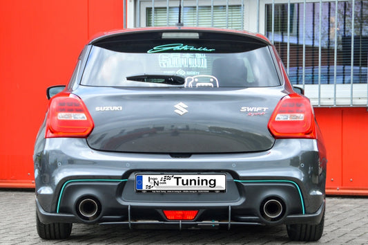 Gefräster Heckansatz Suzuki Swift Sport, RZ/AZ ab Bj.: 2018- Schwarz Matt