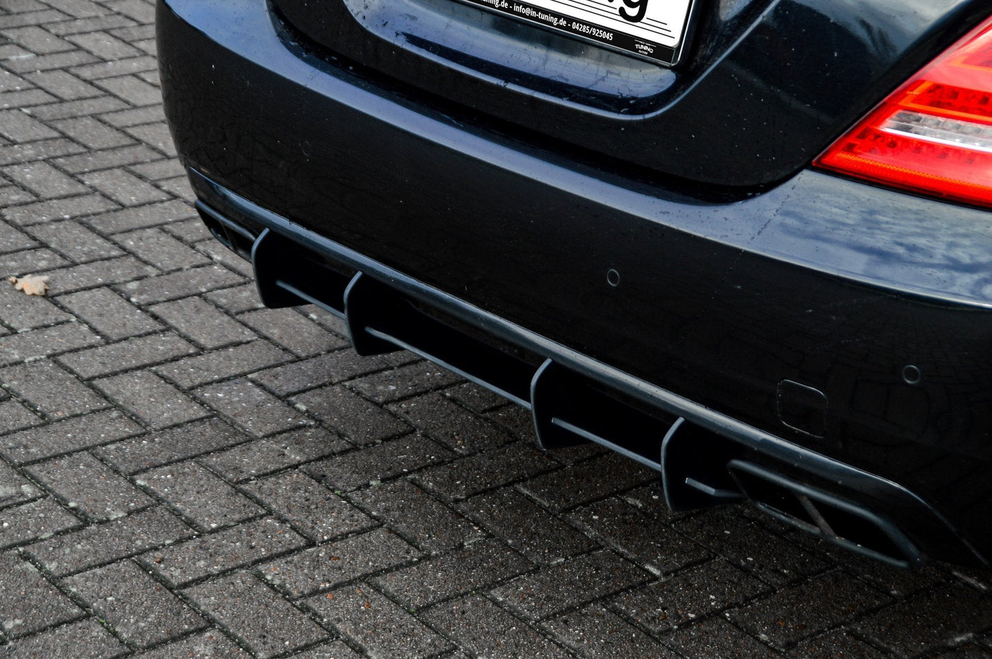 Gefräster Heckansatz Mercedes Benz S-Klasse, W221 Bj.: 2009-2013 Schwarz Matt