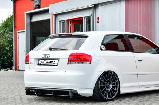 Gefräster Heckansatz Audi S3, Typ 8P, S3 Sportback 8PA Schwarz Matt