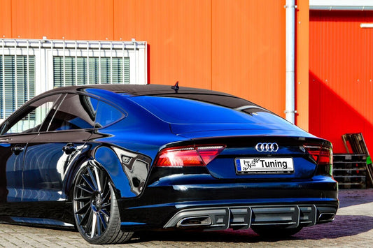 Gefräster Heckansatz Audi A7 4G C7 Facelift Bj.:2014-2018 Schwarz Matt