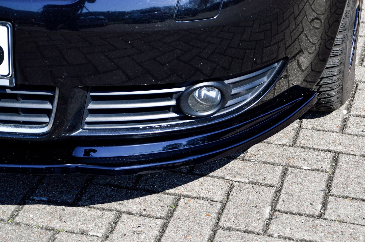 CUP Frontspoilerlippe ABS Audi A4 Cabrio (8H) B6 Bj.:2002-2006 Schwarz Glanz