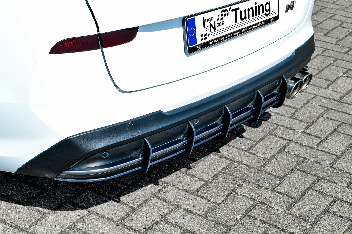 Gefräster Heckansatz Hyundai i30 N-Line Kombi ab Bj.: 2021- Schwarz Matt