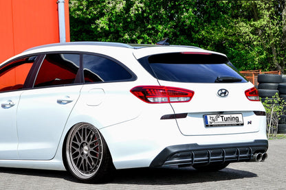 Gefräster Heckansatz Hyundai i30 N-Line Kombi ab Bj.: 2021- Schwarz Matt