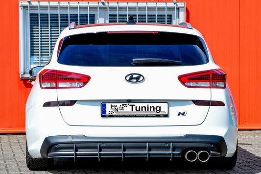 Gefräster Heckansatz Hyundai i30 N-Line Kombi ab Bj.: 2021- Schwarz Matt