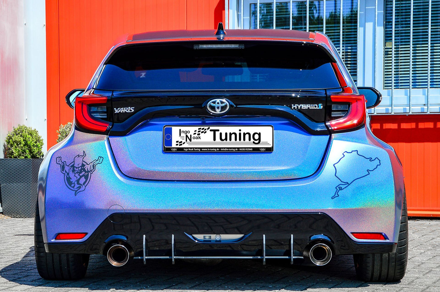 Gefräster Heckansatz Toyota Yaris GR XP21 ab Bj.: 2020- Schwarz Matt