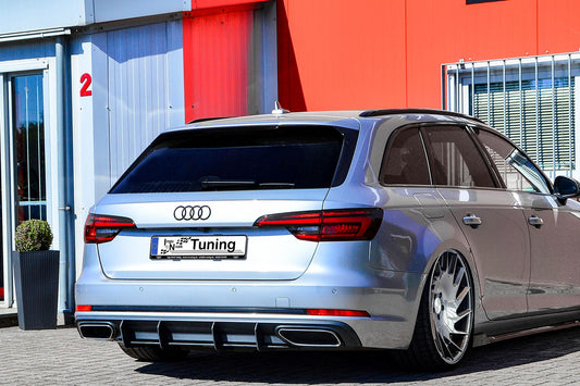 Gefräster Heckansatz Audi A4 B9 Bj.:06/2018-05/2019 Schwarz Matt