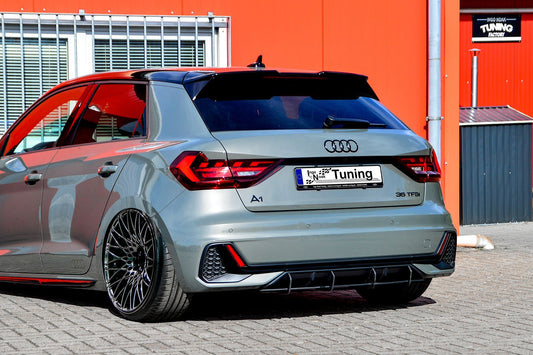 Gefräster Heckansatz Audi A1 (GB) ab Bj.2018- Schwarz Matt